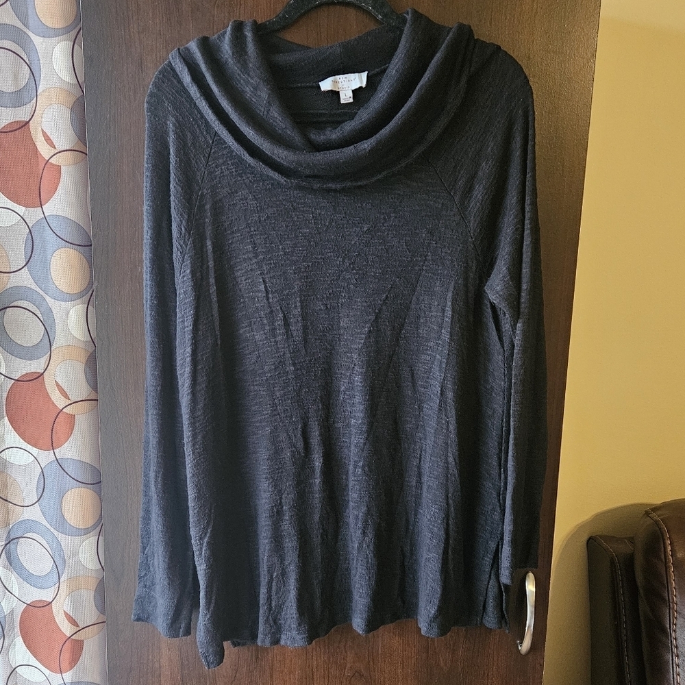 New Directions Black Cowl Neck Shirt